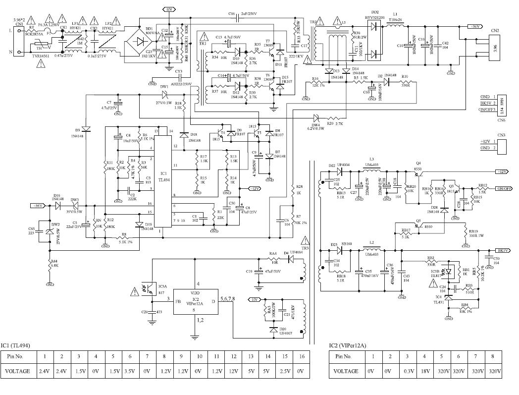 Схема компьютерного блока питания на tl494 и lm339